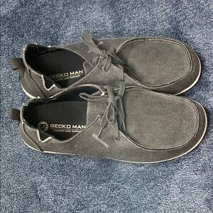 Gecko Man Walk Hero Arch Support Navy Canvas Slip On Boat Loafers Size 10